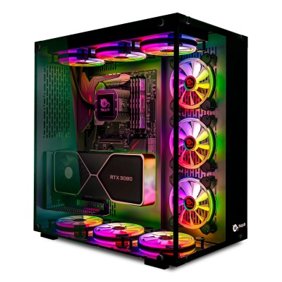 Caja Atx Semitorre Gaming Talius Cronos Black Rgb Cristal