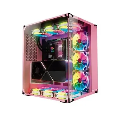 Caja Atx Semitorre Gaming Talius Cronos Orchid Rgb Cristal