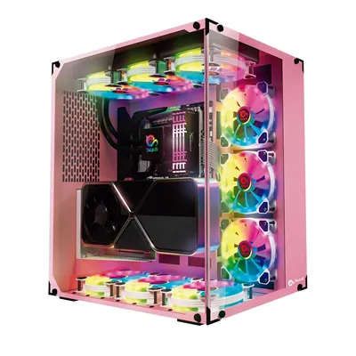 Caja Atx Semitorre Gaming Talius Cronos Orchid Rgb Cristal