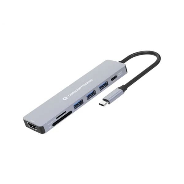 Docking Usb-c Conceptronic Donn19g 1xhdmi 3xusb-a 3.0 1xusb-c Pd 100w 1xlector Sd/microsd