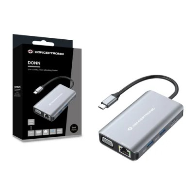 Docking Usb-c Conceptronic Donn21g Hdmi Vga Usb 3.0 Lan Gigabit