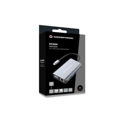 Docking Usb-c Conceptronic Donn21g Hdmi Vga Usb 3.0 Lan Gigabit