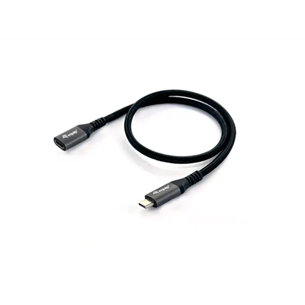 Cable Alargo Usb-c Macho Usb-c Hembra Usb 3.2 Gen 2 1m Transferencia 10g 4k/ Carcasa Aluminio Algodon Trenzado Negro