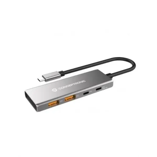 Hub Usb 3.2 Conceptronic Hubbies15g 4-port Usb 3.2 Gen 2 Hub, 10gbps, Usb-c X 2, Usb-a X 2, 100w Usb Pd, Aluminum Case