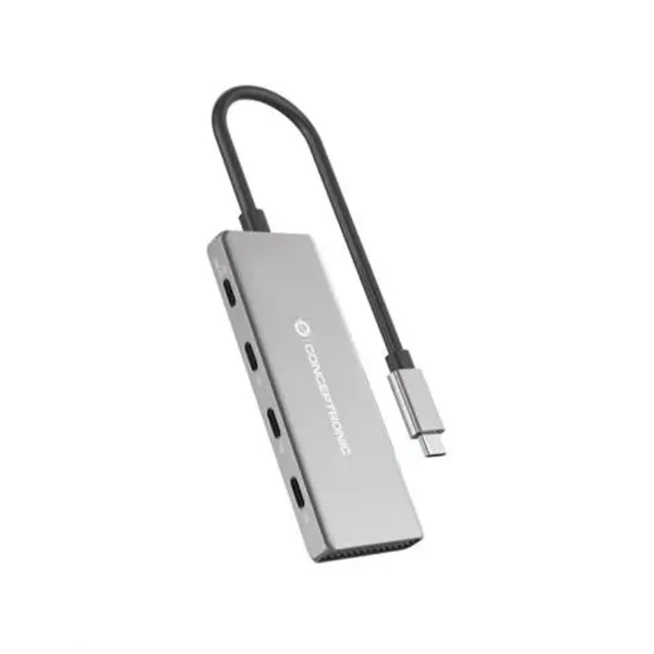 Hub Usb 3.2 Conceptronic Hubbies16g 4-port Usb 3.2 Gen 2 Hub, 10gbps, Usb-c X 4, 100w Usb Pd, Aluminum Case