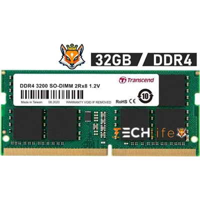 Transcend JetRam 32GB DDR4 3200MHz 1.2v CL22 - Memoria SODIMM