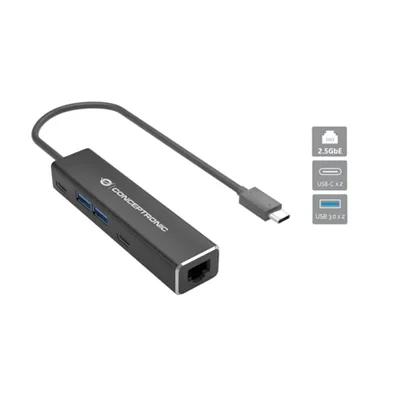 Adaptador Usb-c A Red 2.5gb Rj45 Conceptronic Con Hub Usb 3.2 2