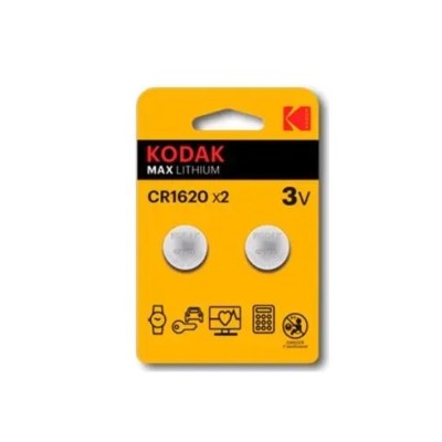 Pila Kodak Boton Litio Cr1620 3v Blister 2 Unidades (ecotasa