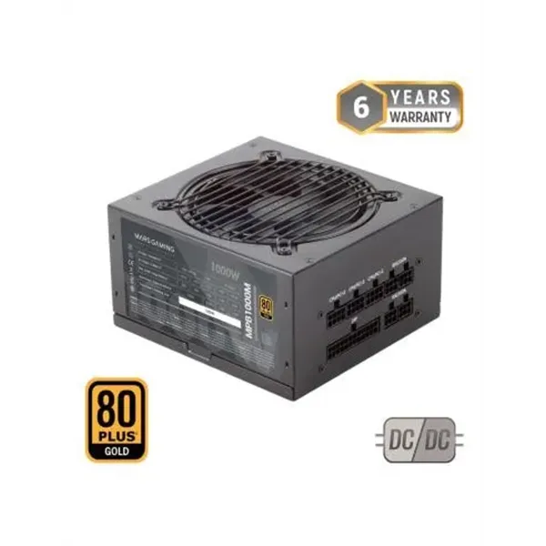 Fuente De Alimentacion Tacens Mars Gaming 1000w Modular Certificacion 80+ Gold, Pfc Activo, Vent. 12