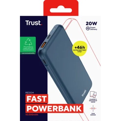 Powerbank Universal Trust 25032 Redoh 10000mah Color Azul 18w