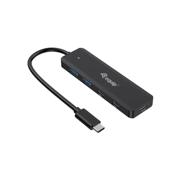 Hub Usb-c Equip Life 128964 4 Puertos 2xusb-a 3.0 2xusb-c 3.2 Compatible Con Thunderbolt 3/4 1xusb-c 5v/2a