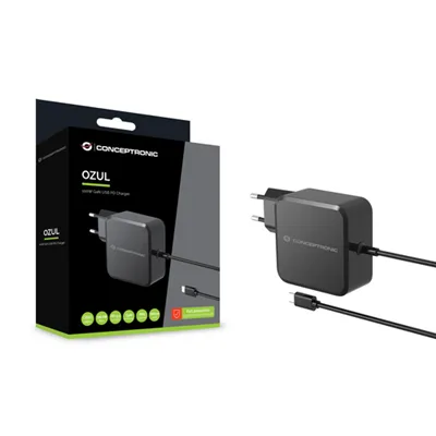 Cargador De Pared Conceptronic Ozul05be 100w Gan Pd Cable Usb-c