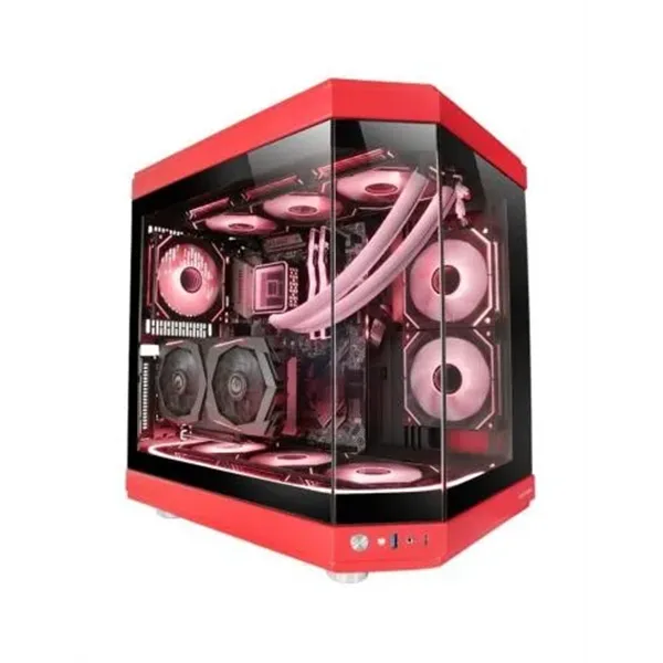 Caja Atx Semitorre Gaming Mars Gaming Mc3t Color Rojo Vista Panoramica 3 Paneles De Cristal Templado