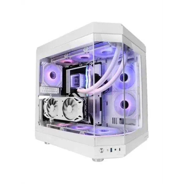 Caja Atx Semitorre Gaming Mars Gaming Mc3t Color Blanco Vista Panoramica 3 Paneles De Cristal Templa