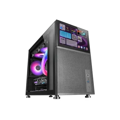 Caja Microatx Gaming Mars Gaming Mc-lcd Negra Con Pantalla Ips