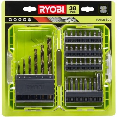 Estuche de 38 Puntas para Perforación y Atornillar Ryobi