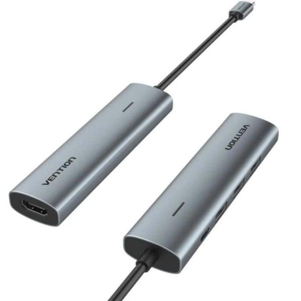 Docking USB Tipo-C Vention TGGHB/ 3xUSB/ 1xHDMI/ 1xUSB Tipo-C PD