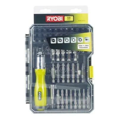 Estuche de 59 Puntas para Atornillar Ryobi RAK59SD / Incluye