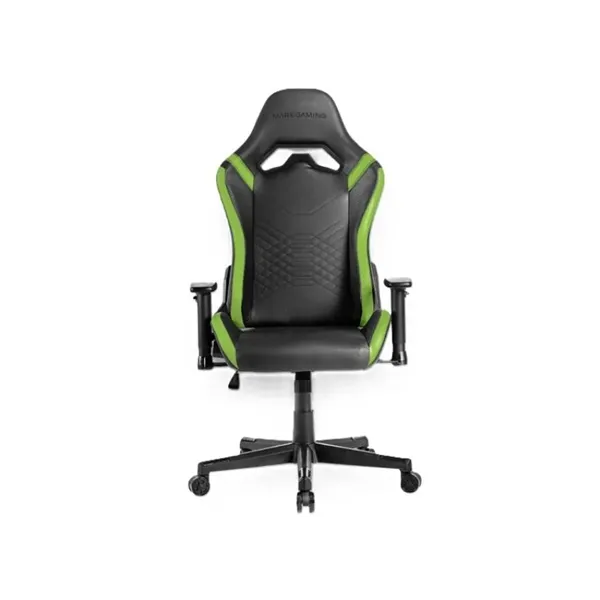 Silla Gamer Mars Gaming Mgcprobg Negra Con Detalle Verdes Brazos Regulables En Altura Reclinable 135