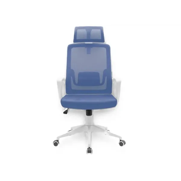 Silla Ergonomica Mars Gaming Mgcergolitewbl Azul Con Detalles En Blanco Respaldo En Malla Transpirab