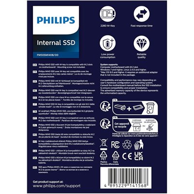 Philips M140 SSD 500GB NVMe a 3500MB/s PCIe 3.0 M.2 2280