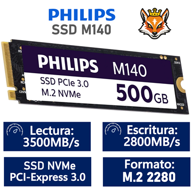 Philips M140 SSD 500GB NVMe a 3500MB/s PCIe 3.0 M.2 2280