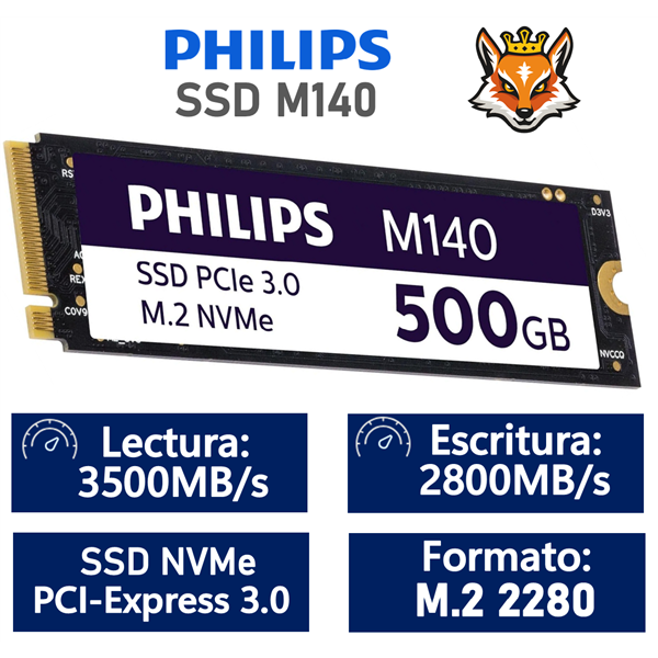 Philips M140 SSD 500GB NVMe a 3500MB/s PCIe 3.0 M.2 2280