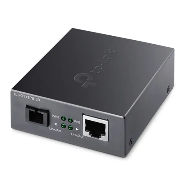 Convertidor De Fibra Tp-link Fc111pb-20 Single-mode Sc Wdm Bidireccional De 1p Rj45 10/100 Poe A 1p Sc Port 100mbps