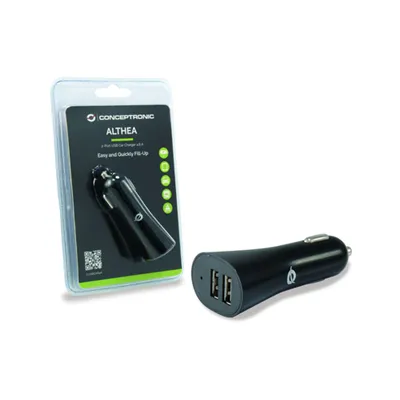 Cargador De Coche Conceptronic 5v 2x Usb Para Coche 12/24v 4.2a