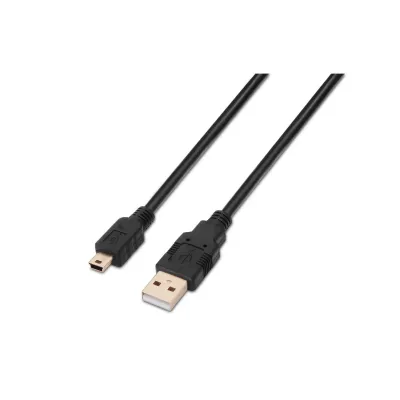 Cable USB 2.0 Aisens A101-0026/ USB Macho - USB Mini Macho/ 3m/