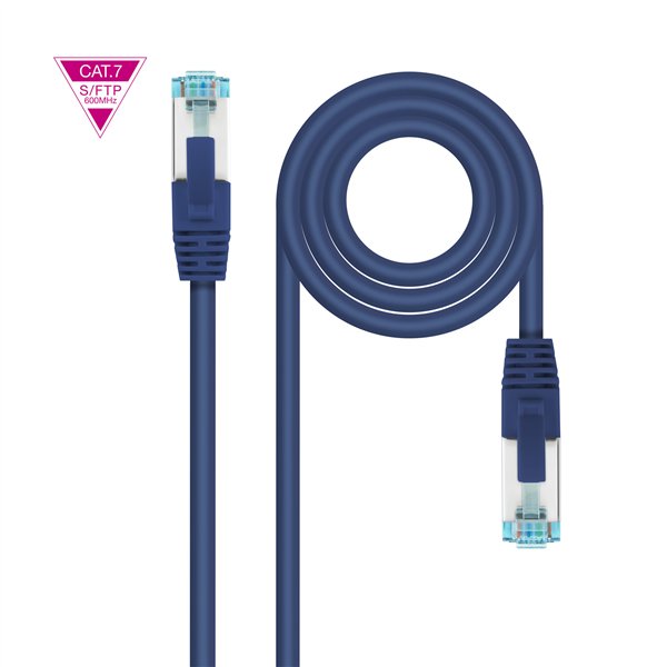 Nanocable Cable de Red Cat.7 600MHZ LSZH SFTP PIMF AWG26, Azul, 25 cm