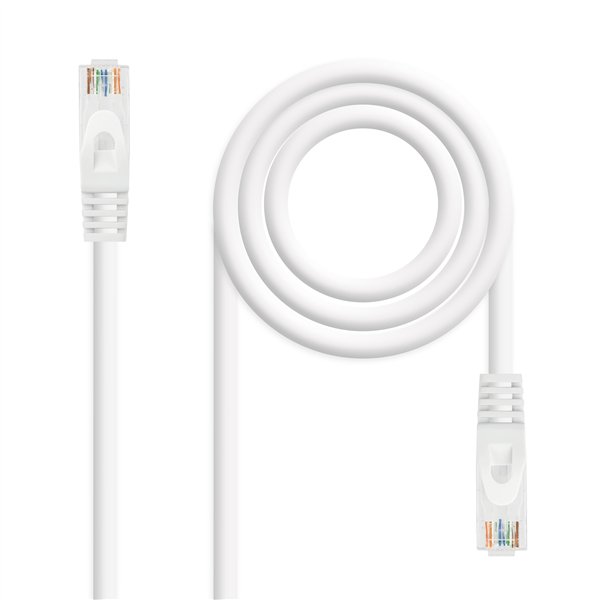 Nanocable Cable de red latiguillo RJ45 LSZH Cat.6A UTP AWG24, Blanco, 0.5m