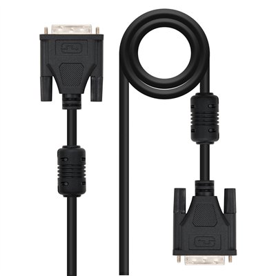 Nanocable DVI, 5m cable DVI Negro