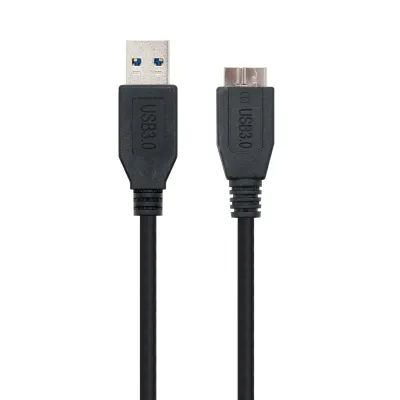 Cable USB 3.0 Nanocable 10.01.1101-BK/ USB Macho - MicroUSB