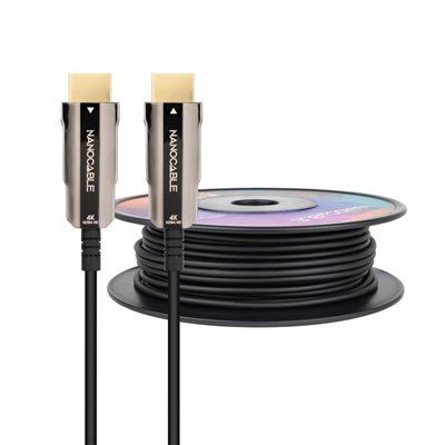 Nanocable Cable HDMI V2.0 AOC 4K@60Hz 18Gbps A/M-A/M, Negro, 50