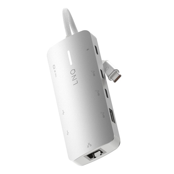 LINQ byELEMENTS 8in1 Pro USB-C 10Gbps Multiport Hub with 4K HDMI, Ethernet and Card Reader