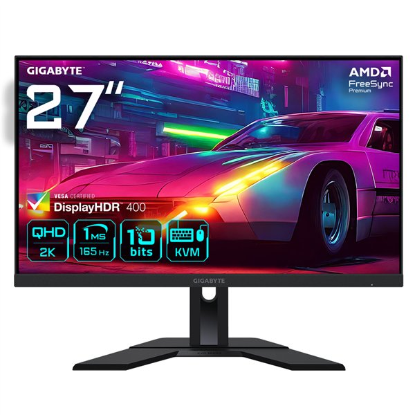 GIGABYTE M27Q 27" Monitor de Juego QHD - 2560 x 1440, 170Hz, 0.5ms, 350 cd/m², FreeSync Premium, Display HDR400, HDMI 2.1, Displ