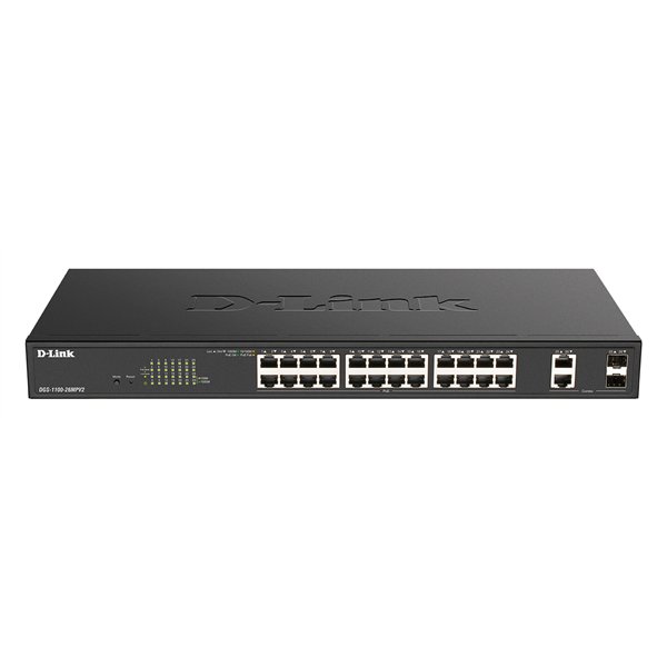 D-Link DGS-1100-26MPV2 switch Gestionado L2 Gigabit Ethernet (10/100/1000) Energía sobre Ethernet (PoE) Negro