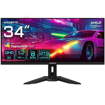 GIGABYTE M34WQ 34" Monitor de Juego WQHD - 3440 x 1440, 144Hz