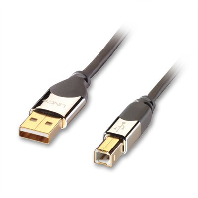 Lindy CROMO USB 2.0, 1m cable USB USB A USB B Antracita, Plata