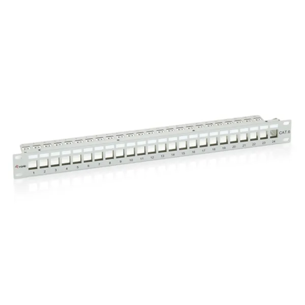 Patch Panel 24 Puertos Cat.6 Apantallado Vacio Color Gris