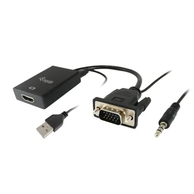 Adaptador Vga Macho A Hdmi Hembra Con Audio Jack 3.5" Equip