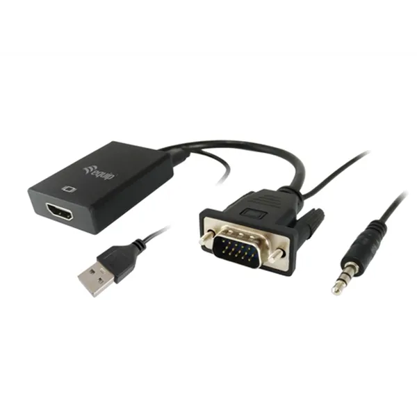 Adaptador Vga Macho A Hdmi Hembra Con Audio Jack 3.5" Equip 119038