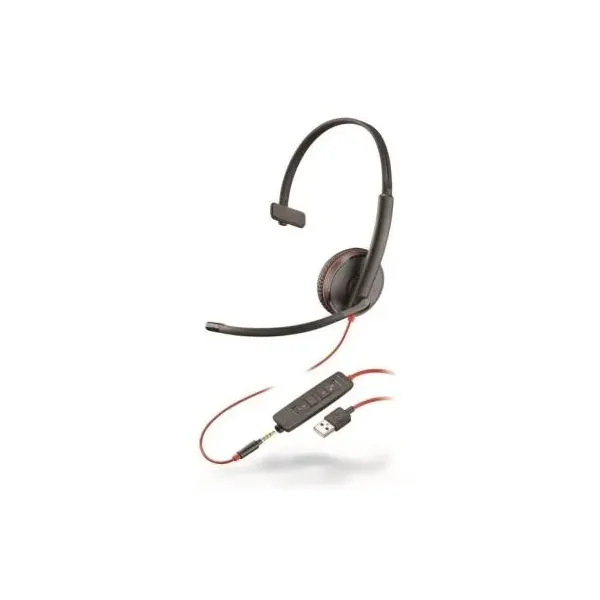 Auriculares Plantronics Blackwire C3215/ con Micrófono/ Jack 3.5/ USB/ Negros