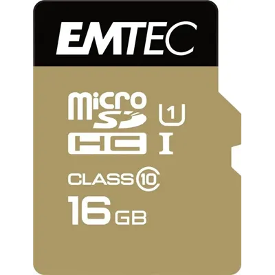 Memoria Sd Micro 16gb Emtec Elite Gold 85mb/s Sd + Adapter