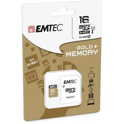 Memoria Sd Micro 16gb Emtec Elite Gold 85mb/s Sd + Adapter