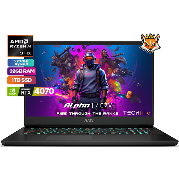 MSI Alpha 17 C7VG-018ES AMD Ryzen 9-7945HX 32GB 1TB RTX 4070 8GB 17.3"QHD W11