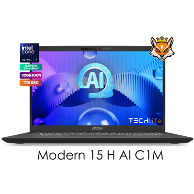 MSI Modern 15 H AI C1MG-036XES Intel Core Ultra 7-155H 32GB 1TB