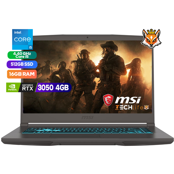 MSI Thin 15 B12UC-1680XES Intel Core i5-12450H 16GB 512GB SSD RTX 3050 4GB 15.6" FreeDOS