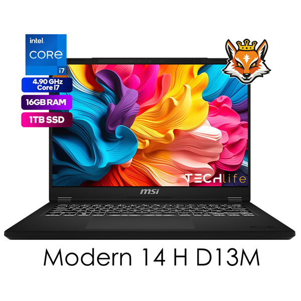 MSI Modern 14 H D13MG-248XES Intel Core i7-13620H 16GB 1TB SSD 14" FreeDOS